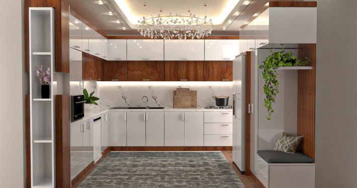 طراحی کابینت آشپزخانه کوچک در شیراز