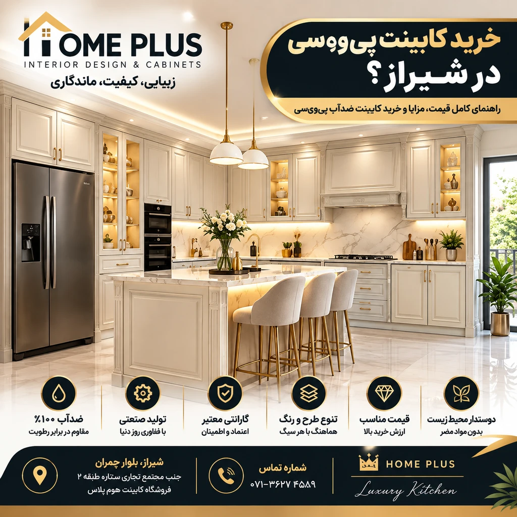  راهنمای جامع خرید کابینت پی وی سی در شیراز